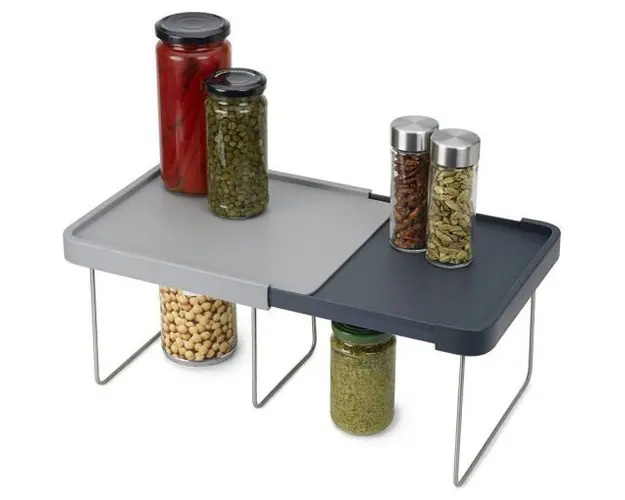 Raft extensibil cu 3 picioare, lungime maxima 40 cm, gri/gri inchis