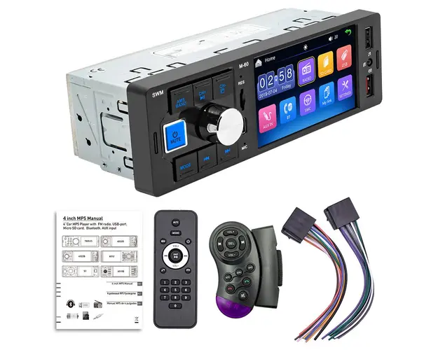 Radio MP5 Player auto cu bluetooth, mirrorlink, ecran color cu touch 4.1 inch, USB, telecomanda