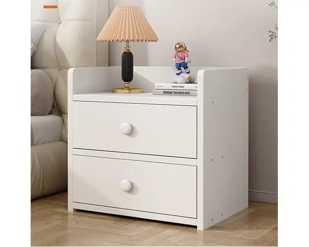 Noptiera alba minimalista din PAL cu 2 sau 3 sertare