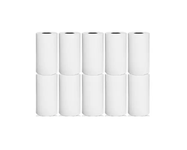 Set 10 role hartie termica pentru imprimanta termica sau casa de marcat, 57x25mm