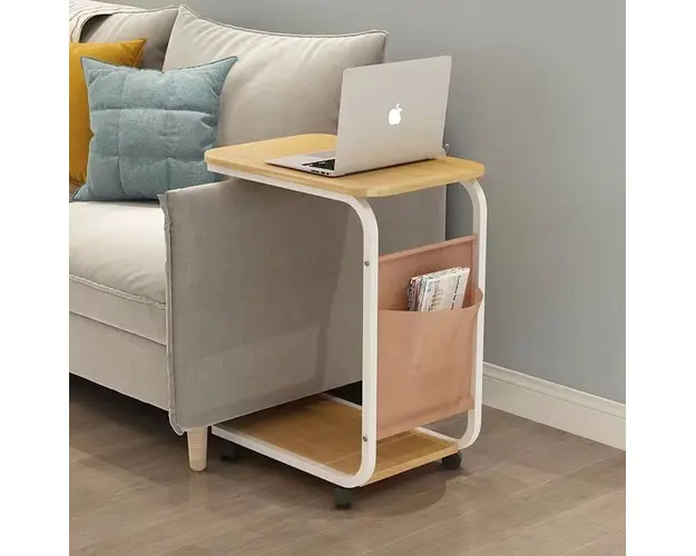 Masa de colt multifunctionala cu raft pentru carti, design modern si practic