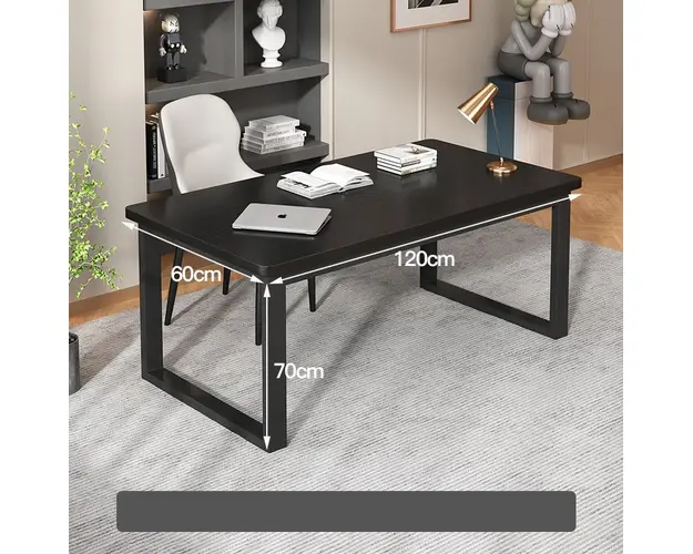 Birou dreptunghiular minimalist nordic, blat MDF, picioare metalice