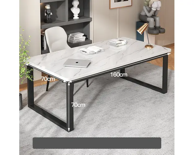 Birou dreptunghiular minimalist nordic, blat MDF, picioare metalice