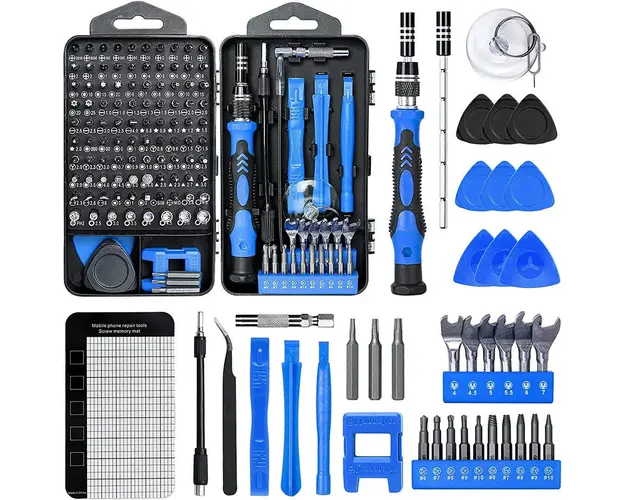 Set trusa surubelnita precizie cu 138 piese, biti otel, maner ergonomic