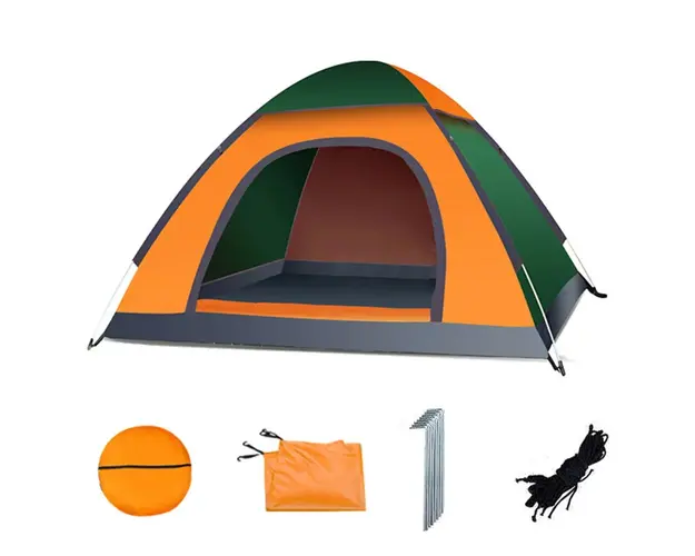 Cort camping cu deschidere automata pop-up, impermeabil, protectie UV, 2 usi