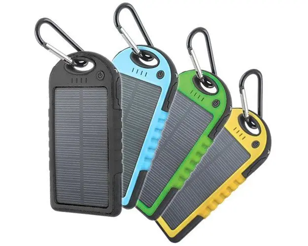 Baterie externa cu incarcare solara, 5000 mAh, 2 x USB