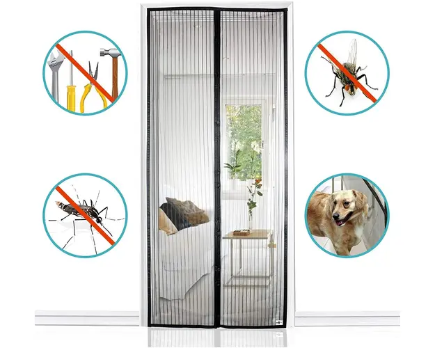 Set 3 perdele magnetice antiinsecte 210 x 100 cm