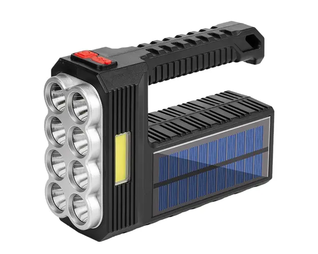 Lanterna cu 8 LED-uri si LED COB incarcare solara si USB