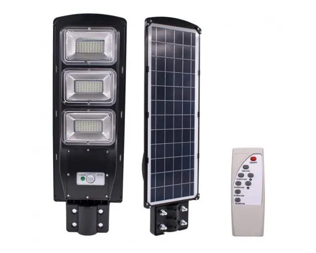 Lampa stradala proiector LED cu Incarcare Solara prin Panou Fotovoltaic + telecomanda