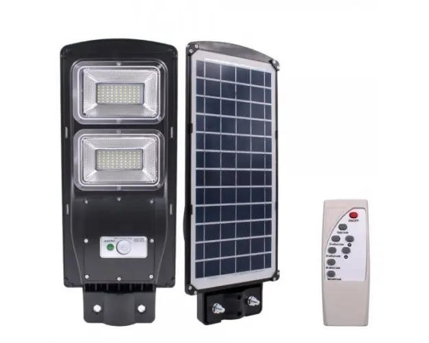 Lampa stradala proiector LED cu Incarcare Solara prin Panou Fotovoltaic + telecomanda