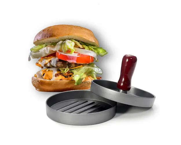 Presa hamburger, diametru 11.5cm, din aluminiu cu strat anti-aderent