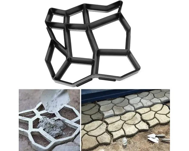 Matrita cu dale pentru pavaj piatra decorativa, Negru, 32x32x4 cm