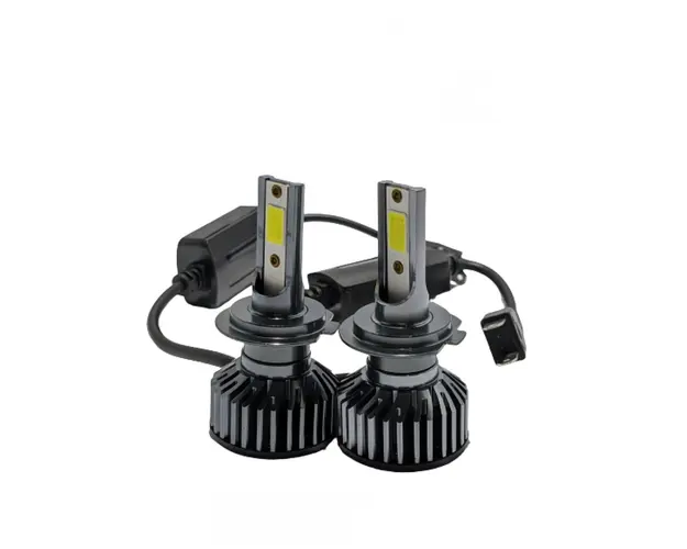 Set 2 becuri LED H7 100 W, 9V-32V, F2 COB, ventilator slim, canbus, 6000K
