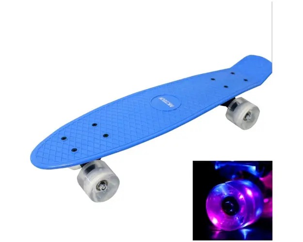 Skateboard Penny Board cu led, pentru copii, 55cm