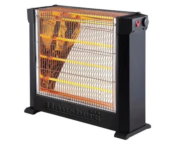 Radiator quartz Hausberg HB 8800, 1600 W, 4 tuburi quartz, 4 trepte putere, termostat reglabil