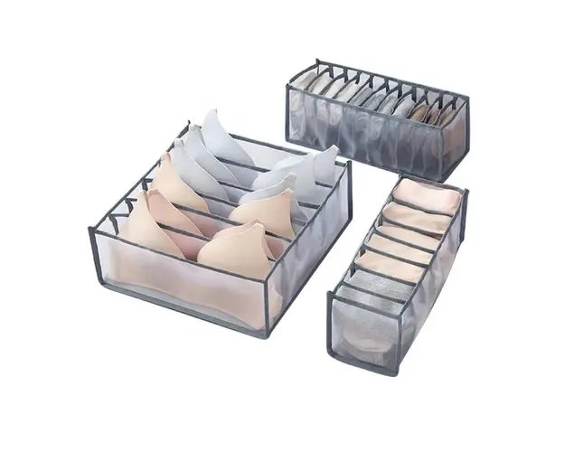 Set 3 piese organizatoare lenjerie intima pentru sertar
