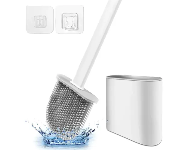 Perie pentru WC din silicon cu cap flexibil