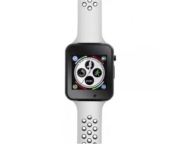 Ceas Smartwatch C5 cu Bluetooth, camera si slot SIM, negru
