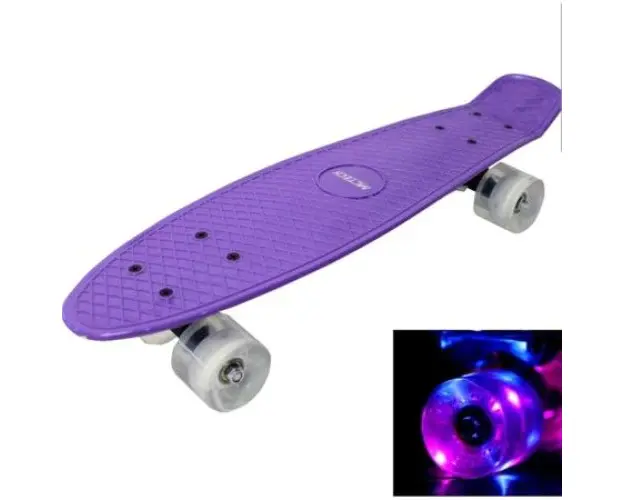 Skateboard Penny Board cu led, pentru copii, 55cm