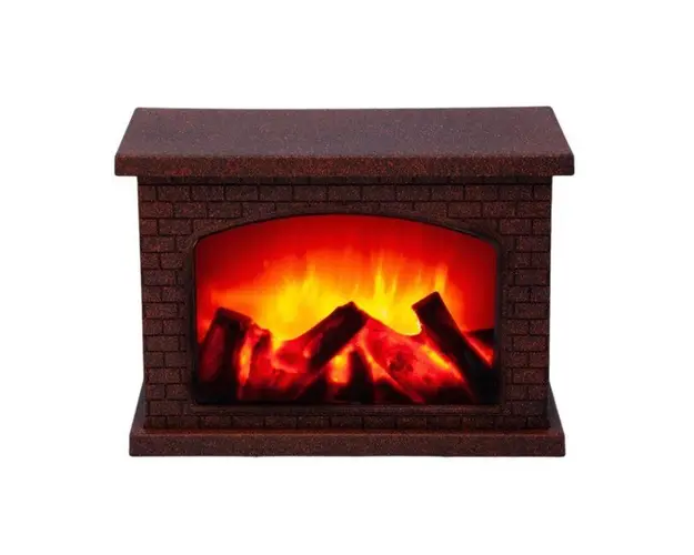 Semineu decorativ tip felinar, cu lumini si aspect de flacara