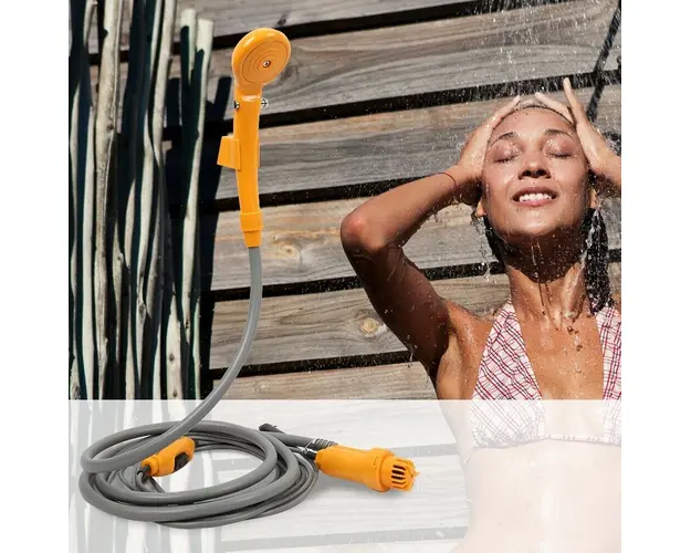 Set dus auto electric portabil pentru camping, 12 V, cablu 5M