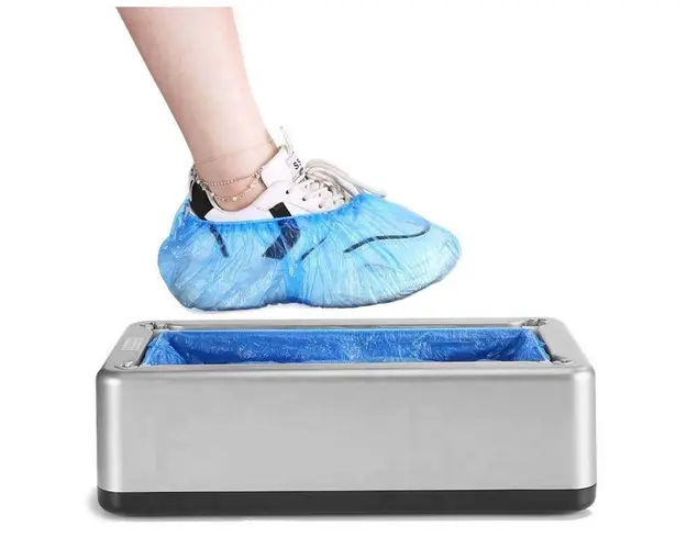 Dispenser huse de unica folosinta pentru pantofi, cu mecanism metalic clema T, capacitate 60 bucati