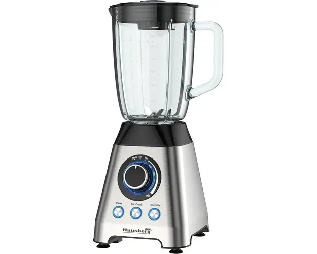 Blender Hausberg HB-7764, doua viteze cu pulsatii, recipient sticla 1.8 L, 1200 W