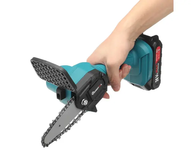 Mini fierastrau electric cu lant 4 inch si acumulator, fara fir, pentru lemn, 36V