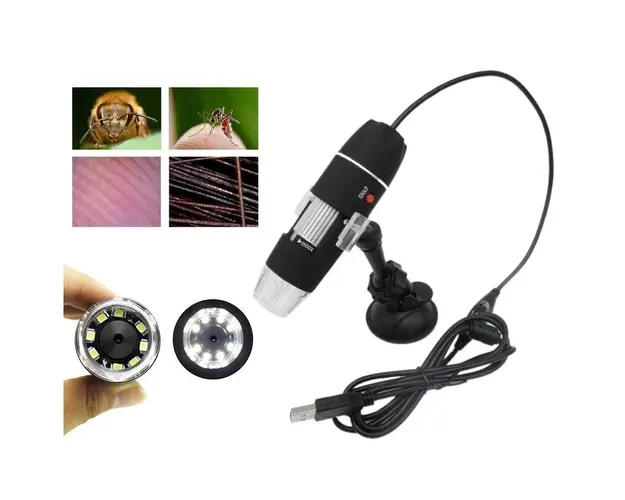 Microscop digital portabil 500X, USB, foto-video, 8 LED-uri, zoom digital 5X