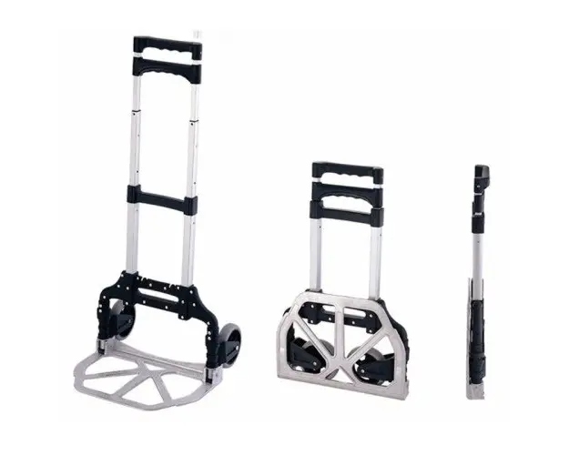 Carucior pentru cumparaturi pliabil cu platforma si maner extensibil, aluminiu