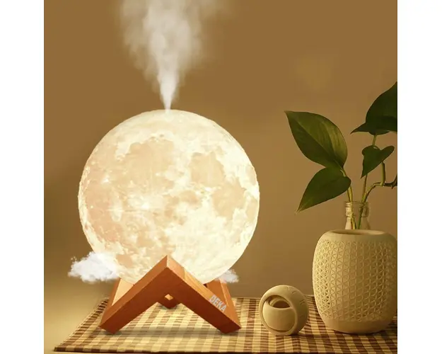 Lampa de veghe cu umidificator, Luna Moon 3D, 880 ml, 15cm