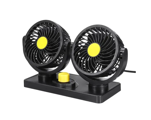 Ventilator Auto Dublu, 10W, 2 Trepte de Viteza, Rotire 360, Silentios