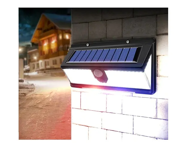 Set 2 lampi cu incarcare solara, CL-S190, 190 x LED SMD, 18 leduri rosii/albastre, 4 moduri de functionare, senzor de miscare/amurg/stare de veghe, Negre