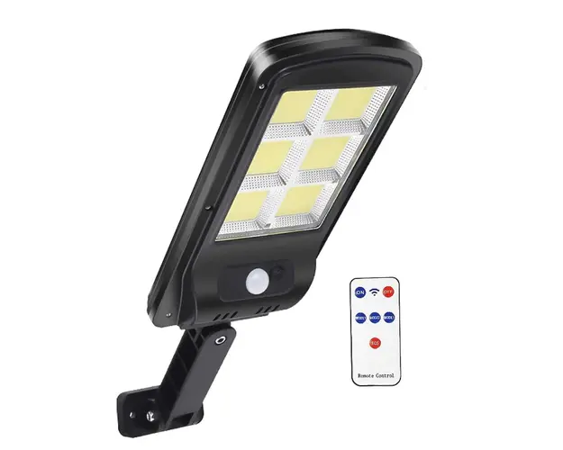 Lampa solara LED de perete exterior cu senzor de miscare si telecomanda