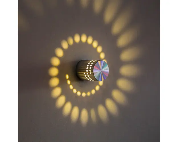 Lampa de perete RGB cu proiectie model spirala, cu telecomanda, 3W