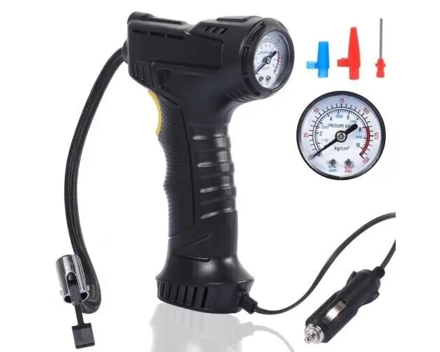 Compresor auto portabil multifunctional, 12V, 10 bari, afisaj digital LED, alimentare la bricheta masinii