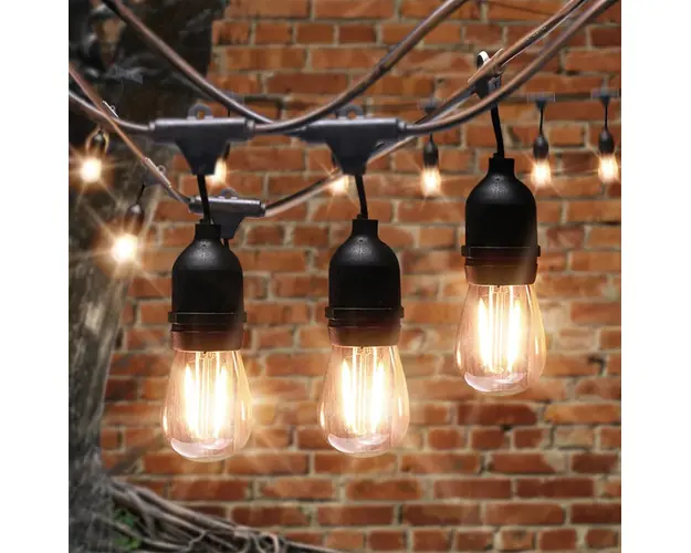 Ghirlanda solara cu 10 becuri Led Filament incluse, 2W, 3000K, IP65 lumina calda