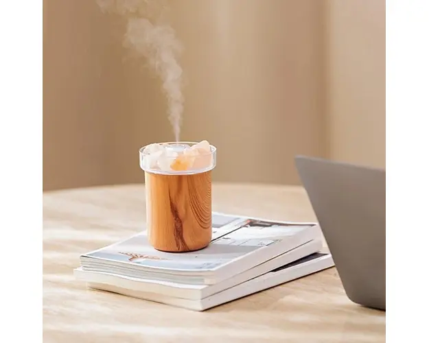 Umidificator cu cristale de sare, uleiuri esentiale, LED, 2W, USB