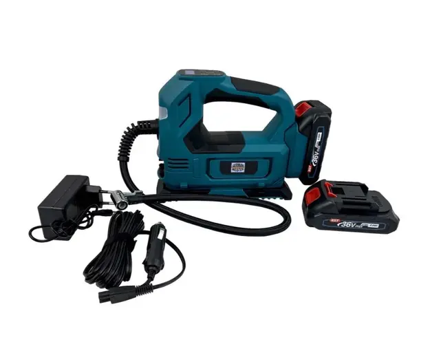 Compresor auto 5AH, 2 acumulatori 36V, conector bricheta auto, German Meister