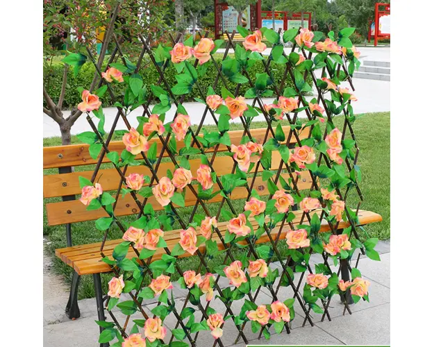 Gard viu artificial cu flori, extensibil, vesnic verde, 220x70 sau 120x120