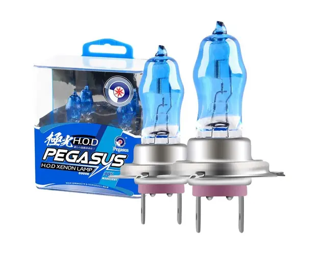 Set 2 x Becuri auto H7, Pegasus, Xenon efect, 12V, 100W 6000k
