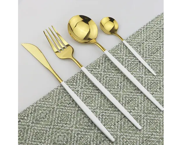 Set tacamuri 24 piese stil portughez, otel inoxidabil
