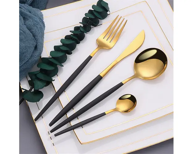 Set tacamuri 24 piese stil portughez, otel inoxidabil