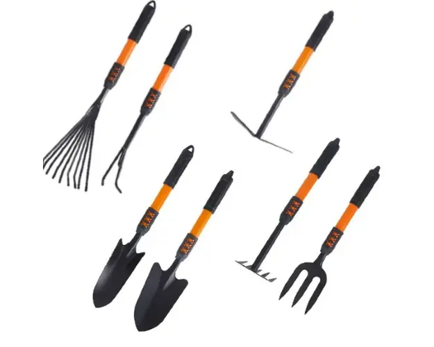 Set 7 unelte de gradina pentru plantare, prelucrare sol si ingrijire plante