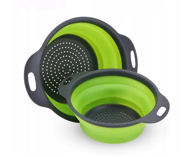 Set 2 strecuratoare pliabile din silicon, rotunde/patrate, diametru 20-23cm