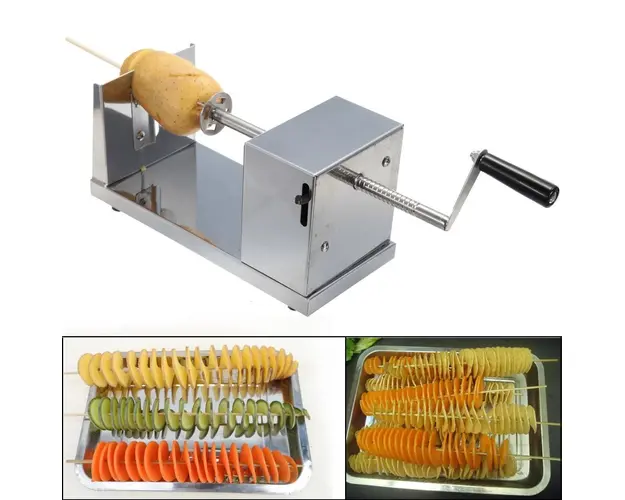 Feliator in spirala din inox pentru cartofi, morcovi, legume