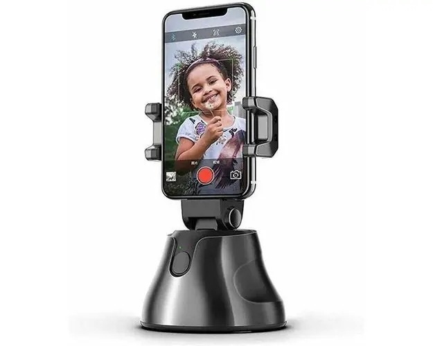 Suport rotativ telefon, Robot cameraman Bluetooth cu recunoastere faciala si rotire 360 grade