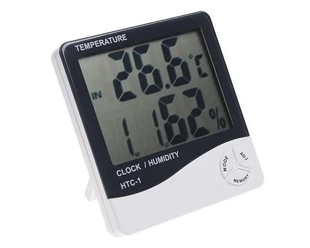 Termohigrometru digital 3 in 1 cu ceas, alarma, calendar - senzor de umiditate