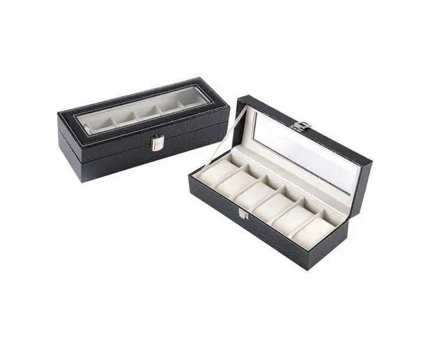 Cutie depozitare 6 ceasuri. Material piele ecologica