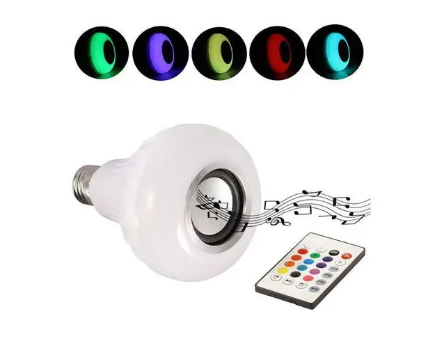 Bec bluetooth LED cu boxa, jocuri de lumini si telecomanda